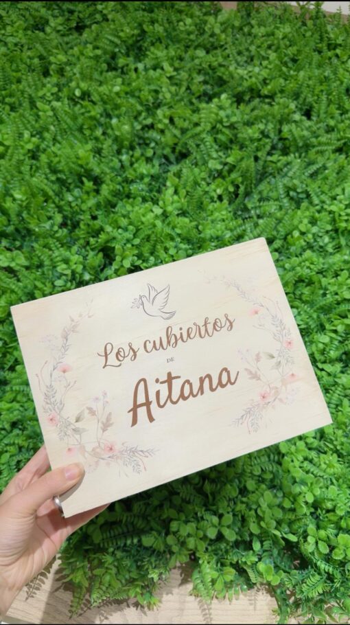 Set Cubiertos Personalizados + Caja Madera - Imagen 2
