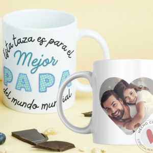 Taza Personalizada con Foto Diseño 24 -El Mejor Papá /Abuelo/ Tío del Mundo Mundial -Azul