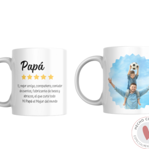 Taza Personalizada con Foto Diseño 27 - Reseña 5 Estrellas