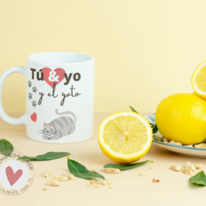 Taza Personalizada con Foto Diseño 39 - Tú Yo y El Gato
