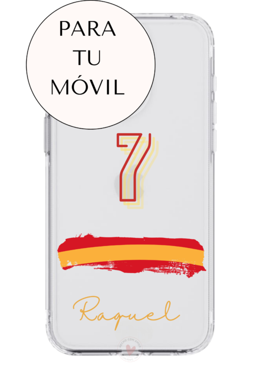 Funda Personalizada Diseño Bandera España Número y Nombre - Imagen 3