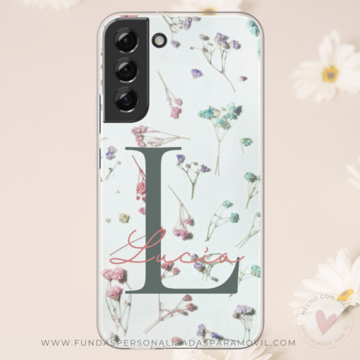 Funda Personalizada Diseño Flores con Nombre - Imagen 4