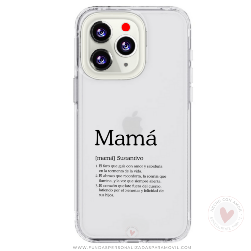 Funda Personalizada con Frase Diseño Mamá Definición